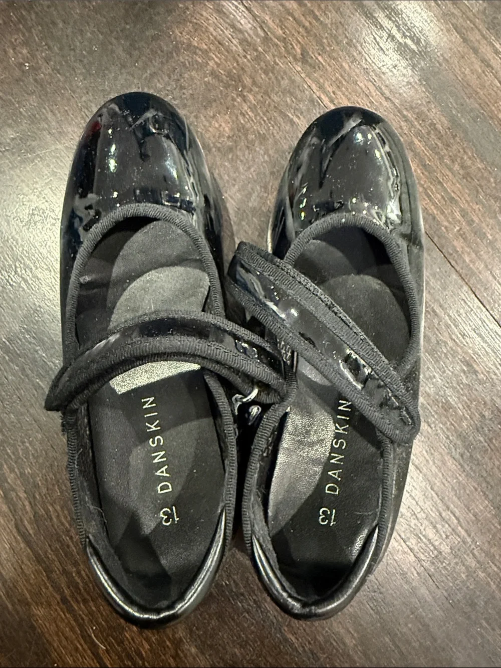 Danskin Black Patent tap Shoes